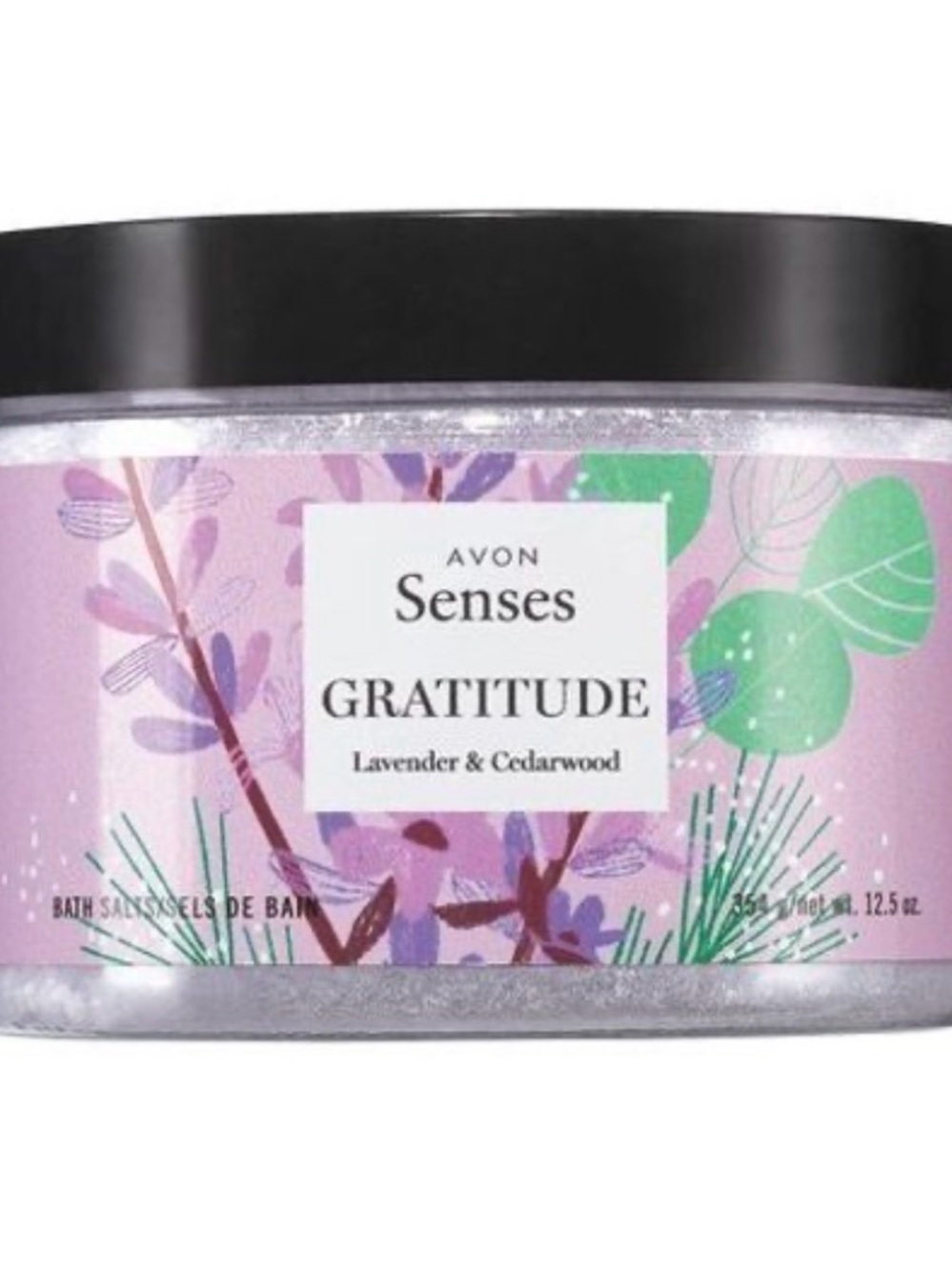 NEW Avon Senses Gratitude Lavender & Cedarwood Bath Salts 12.5 oz Jar